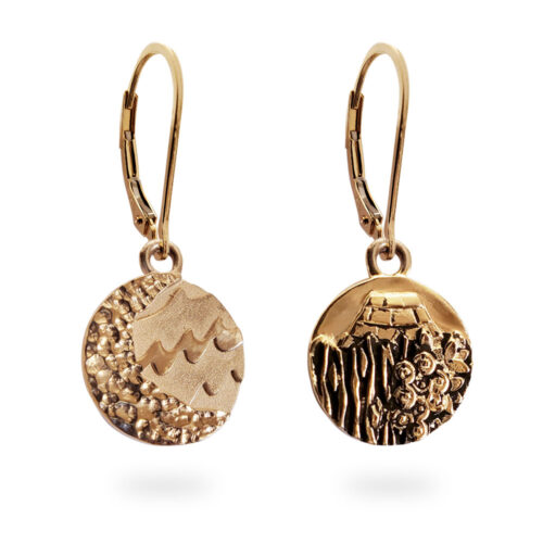 Reversible Carmel Earrings in Solid 14K Rose Gold