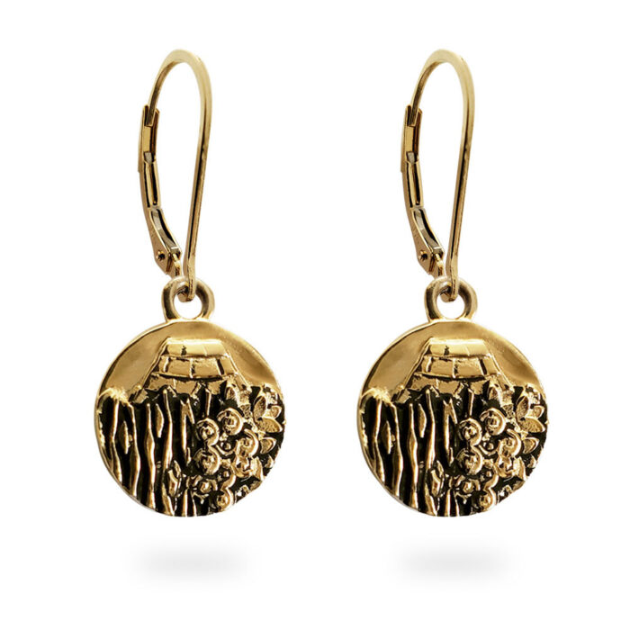 Reversible Carmel Earrings in Solid 14K Yellow Gold