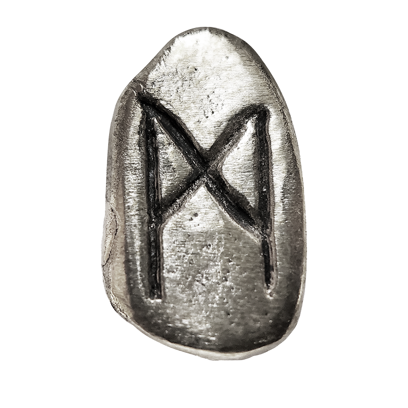 Mannaz Rune in Solid Sterling Silver